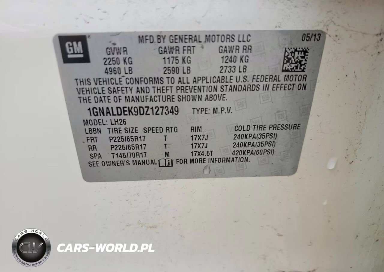2013 Chevrolet Equinox Lt VIN:1GNALDEK9DZ127349 - 13