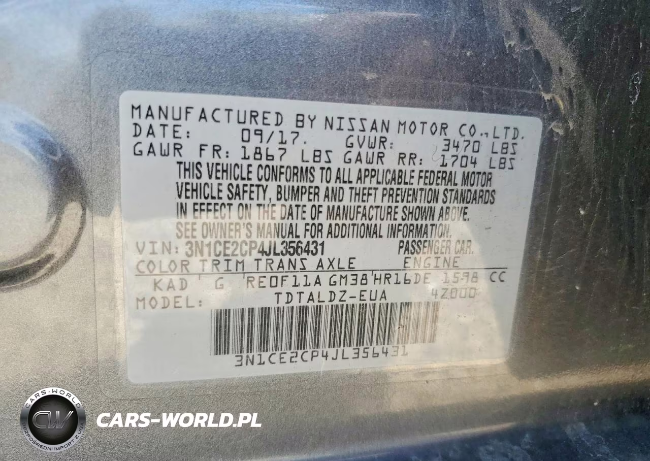 2018 Nissan Versa Note Sv VIN:3N1CE2CP4JL356431 - 12
