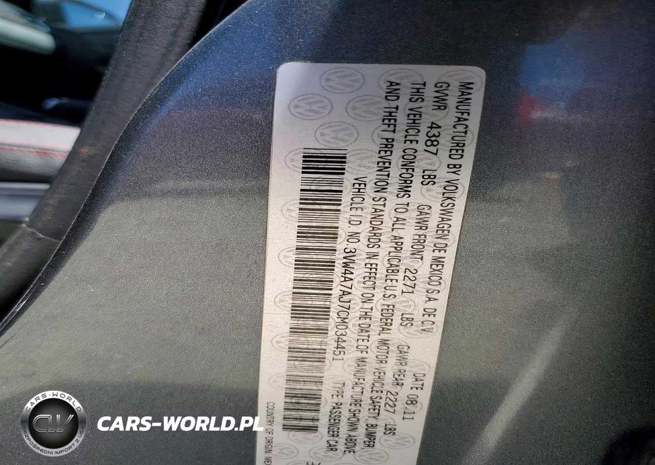 2012 Volkswagen Jetta Gli VIN:3VW4A7AJ7CM034451 - 12