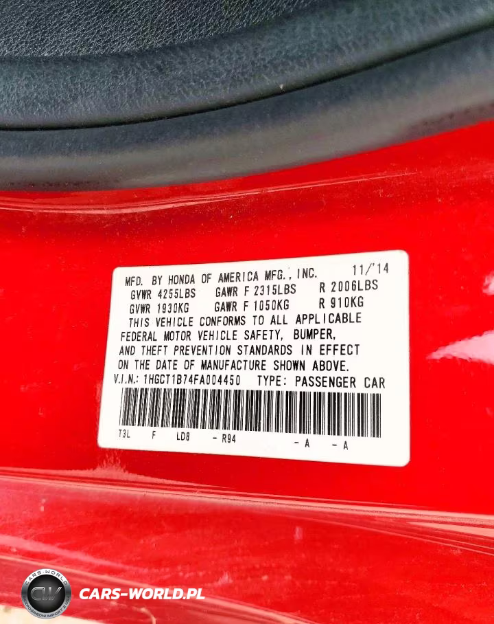2015 Honda Accord Ex VIN:1HGCT1B74FA004450 - 12