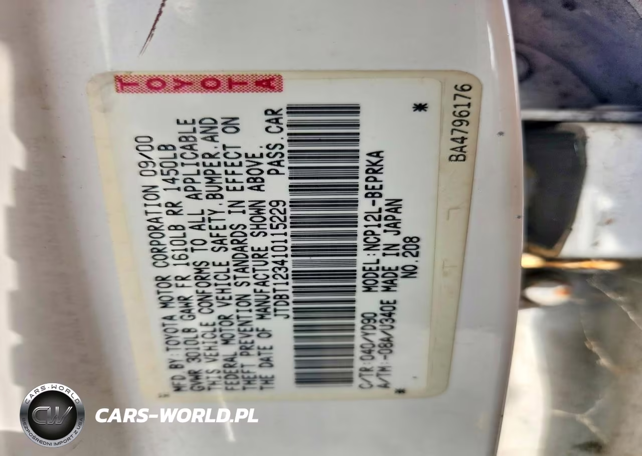 2001 Toyota Echo VIN:JTDBT123410115229 - 12