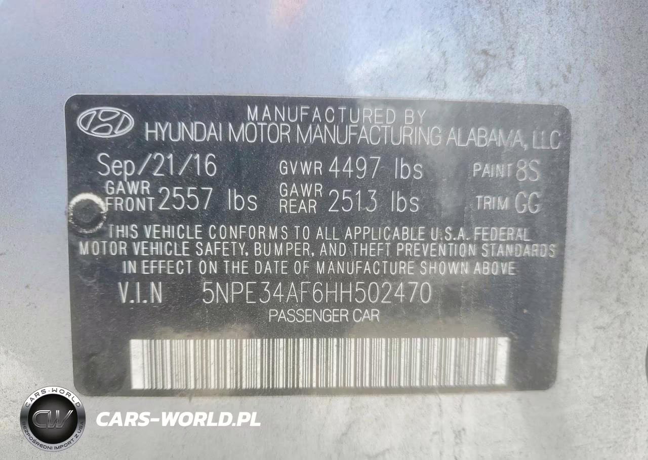 2017 Hyundai Sonata Sport VIN:5NPE34AF6HH502470 - 12