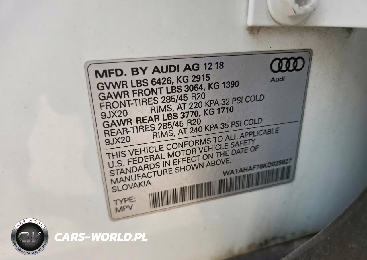 2019 Audi Q7 Premium VIN:WA1AHAF76KD025627 - 12