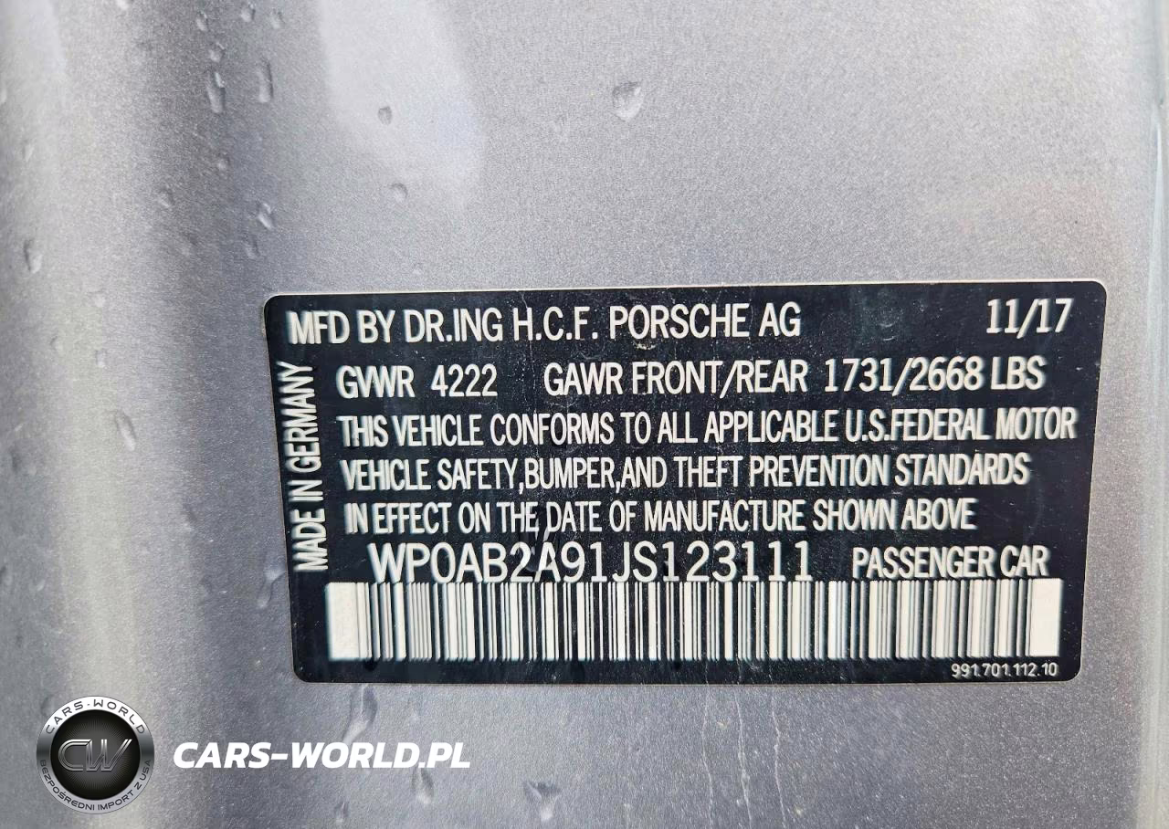 2018 Porsche 911 Carrera S VIN:WP0AB2A91JS123111 - 13