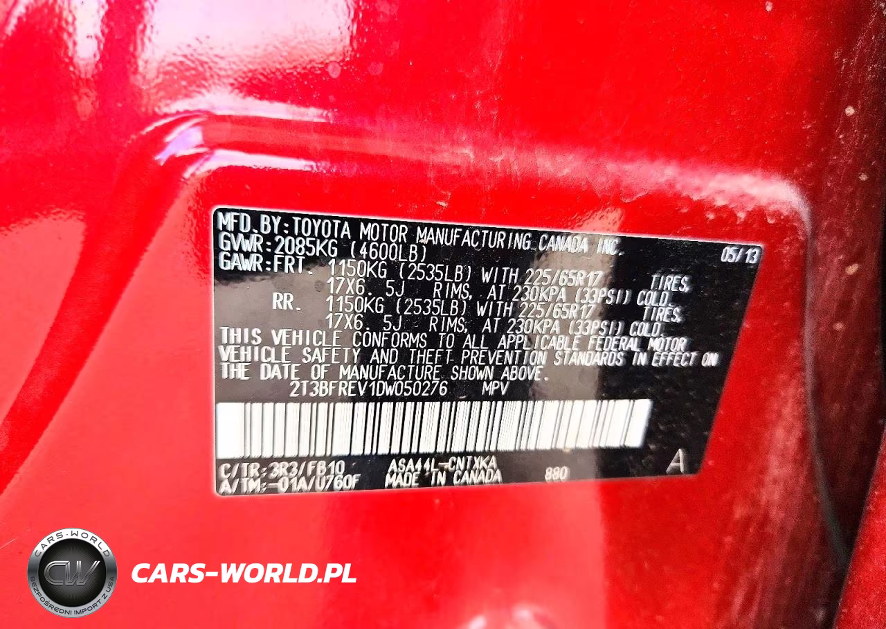 2013 Toyota Rav4 Le VIN:2T3BFREV1DW050276 - 13