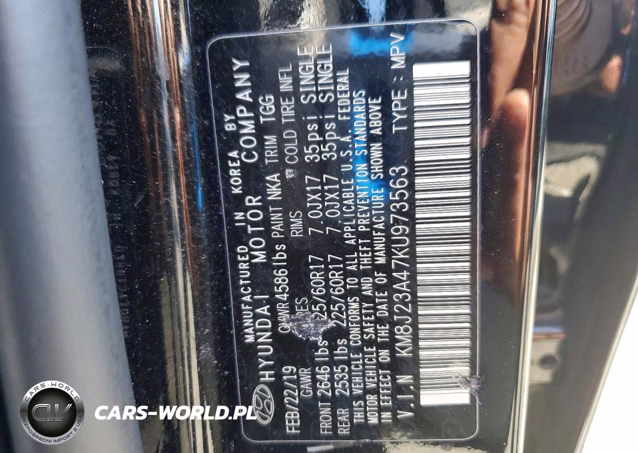 2019 Hyundai Tucson Se VIN:KM8J23A47KU973563 - 13