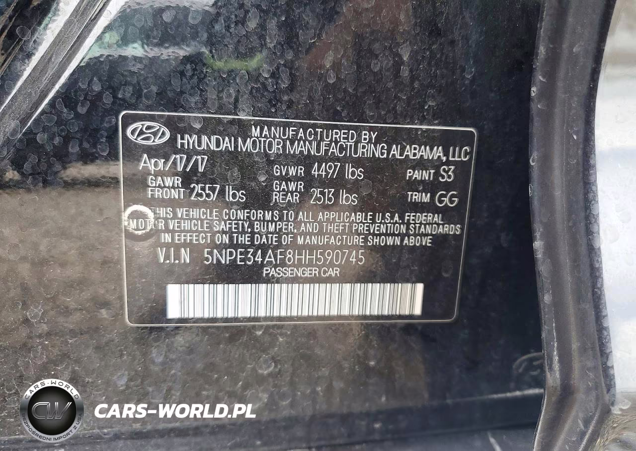 2017 Hyundai Sonata Limited VIN:5NPE34AF8HH590745 - 12