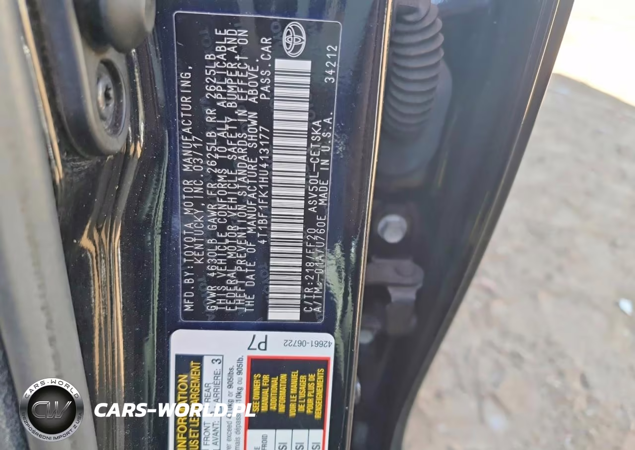 2017 Toyota Camry Se VIN:4T1BF1FK1HU413177 - 12