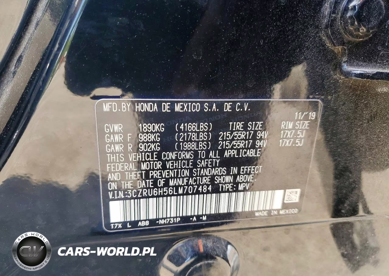 2020 Honda Hr-V Ex VIN:3CZRU6H56LM707484 - 13