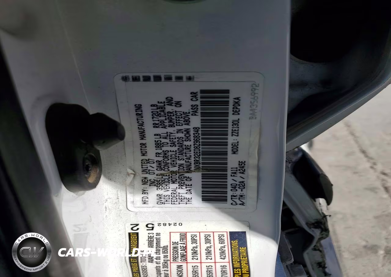2008 Toyota Corolla Ce VIN:1NXBR32E08Z968348 - 12