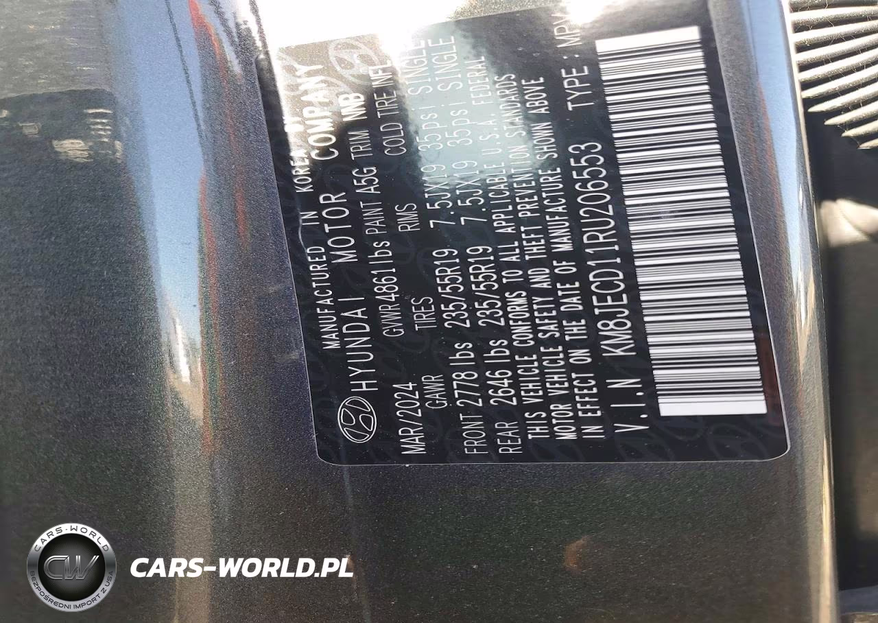 2024 Hyundai Tucson Limited VIN:KM8JECD11RU206553 - 13
