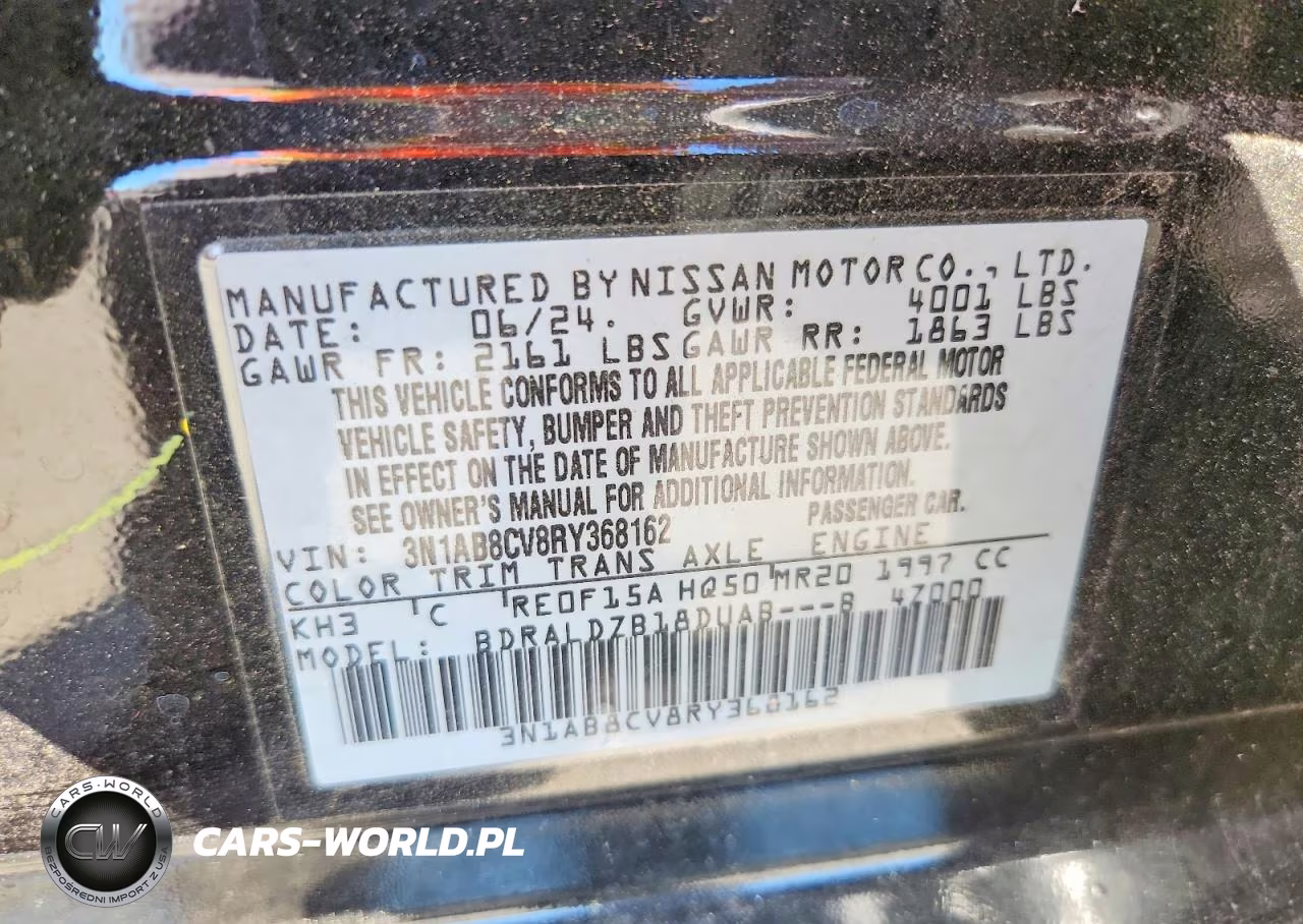 2024 Nissan Sentra Sv VIN:3N1AB8CV8RY368162 - 12