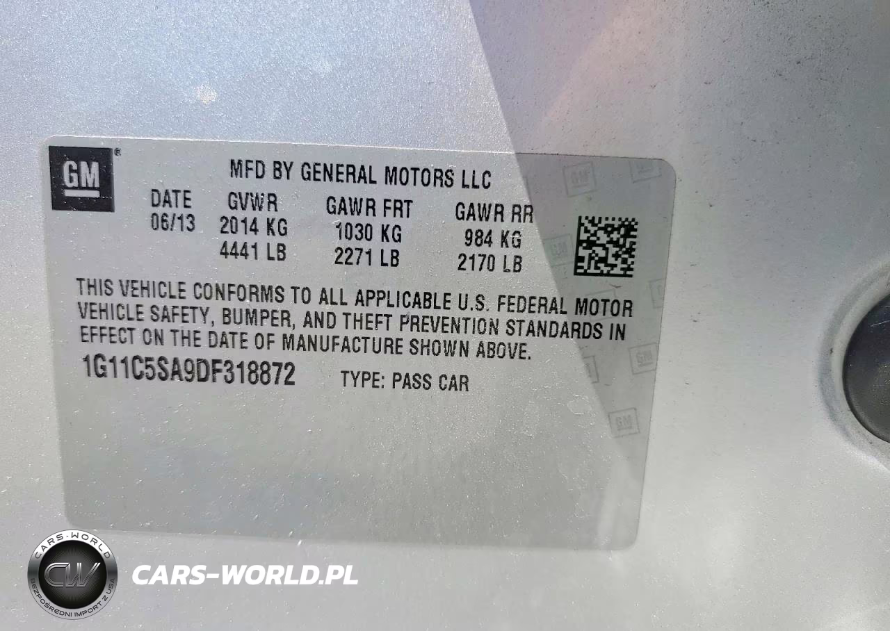 2013 Chevrolet Malibu 1Lt VIN:1G11C5SA9DF318872 - 12