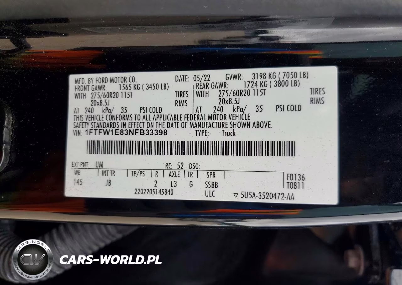 2022 Ford F150 Supercrew VIN:1FTFW1E83NFB33398 - 12