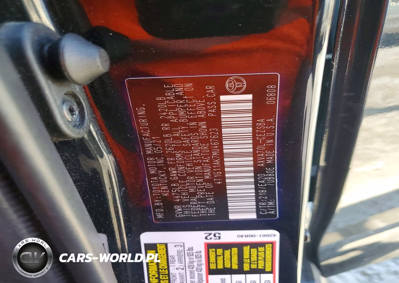 2021 Toyota Camry Se VIN:4T1G11AK7MU467623 - 12