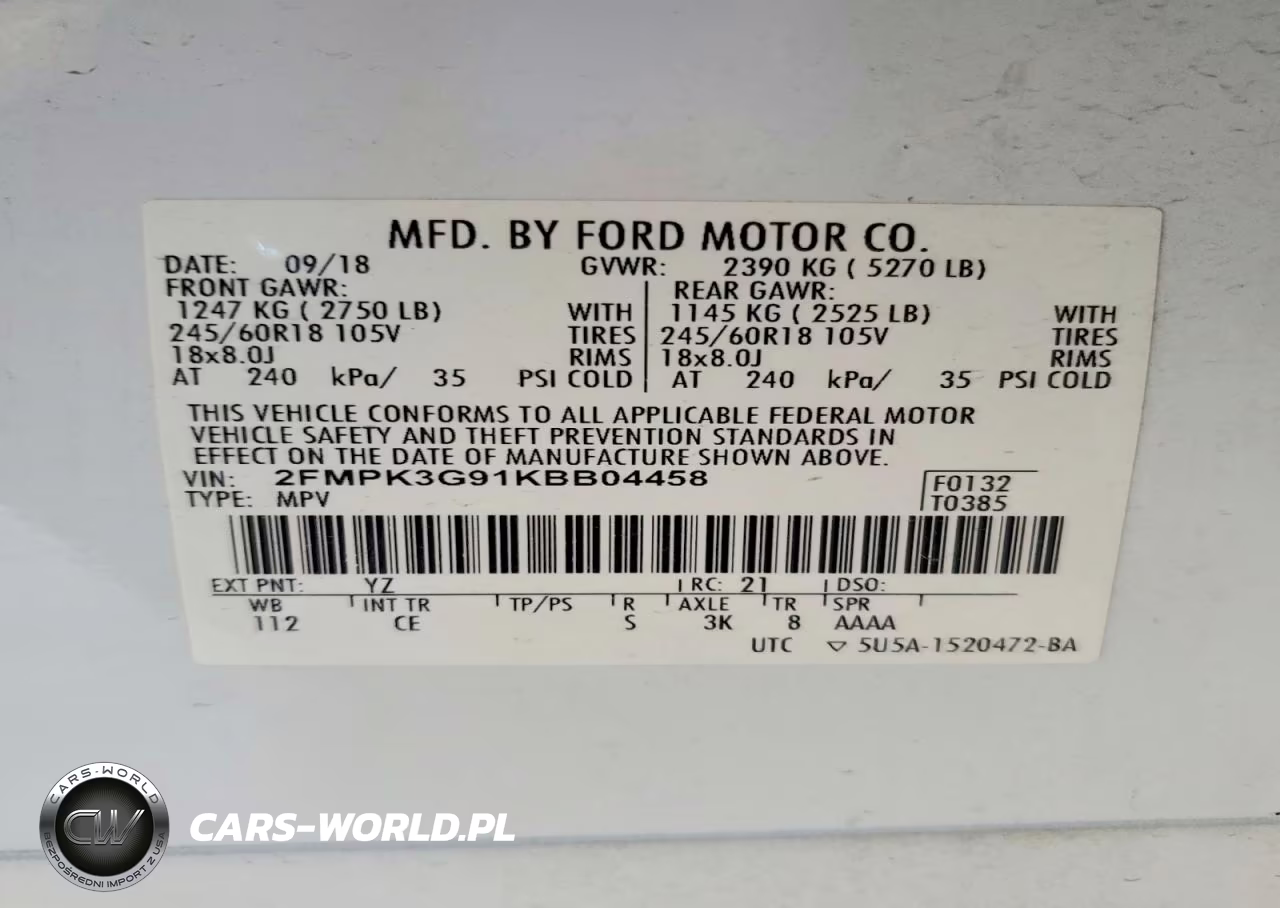 2019 Ford Edge Se VIN:2FMPK3G91KBB04458 - 12