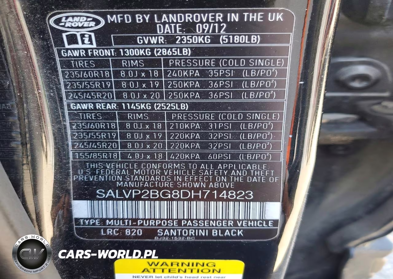 2013 Land Rover Range Rover Evoque Pure Plus VIN:SALVP2BG8DH714823 - 13