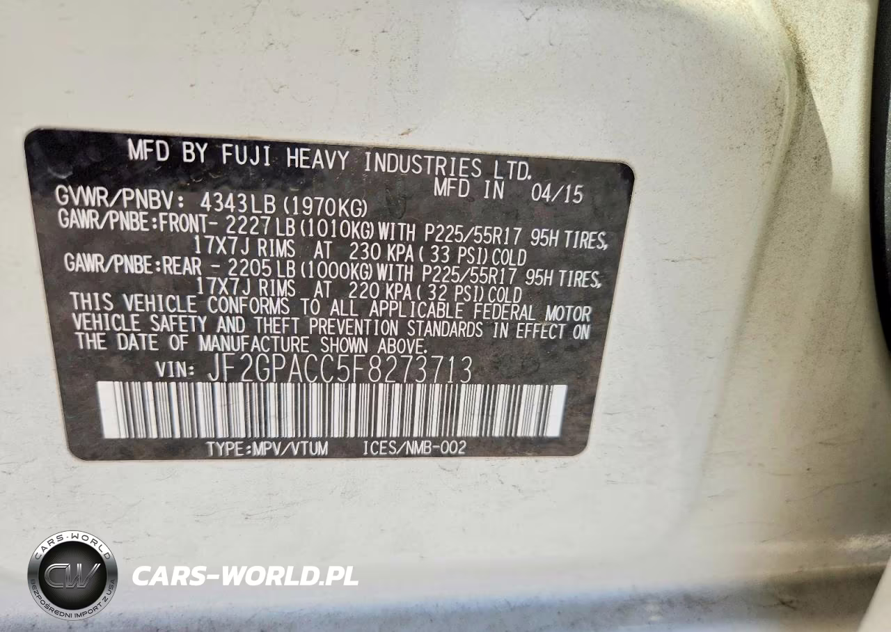 2015 Subaru Xv Crosstrek 2.0 Premium VIN:JF2GPACC5F8273713 - 12