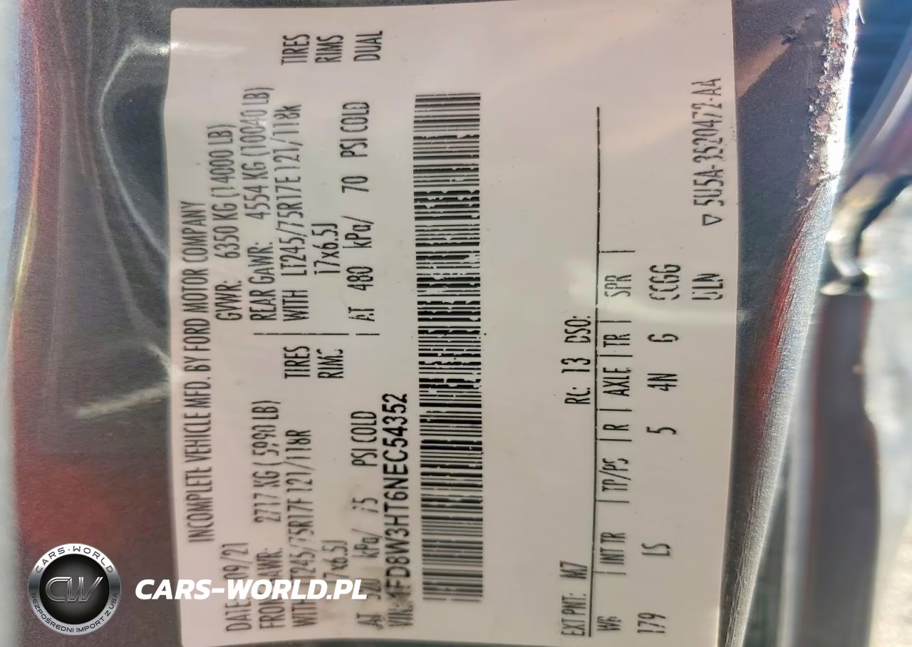 2022 Ford F350 Super Duty VIN:1FD8W3HT6NEC54352 - 12