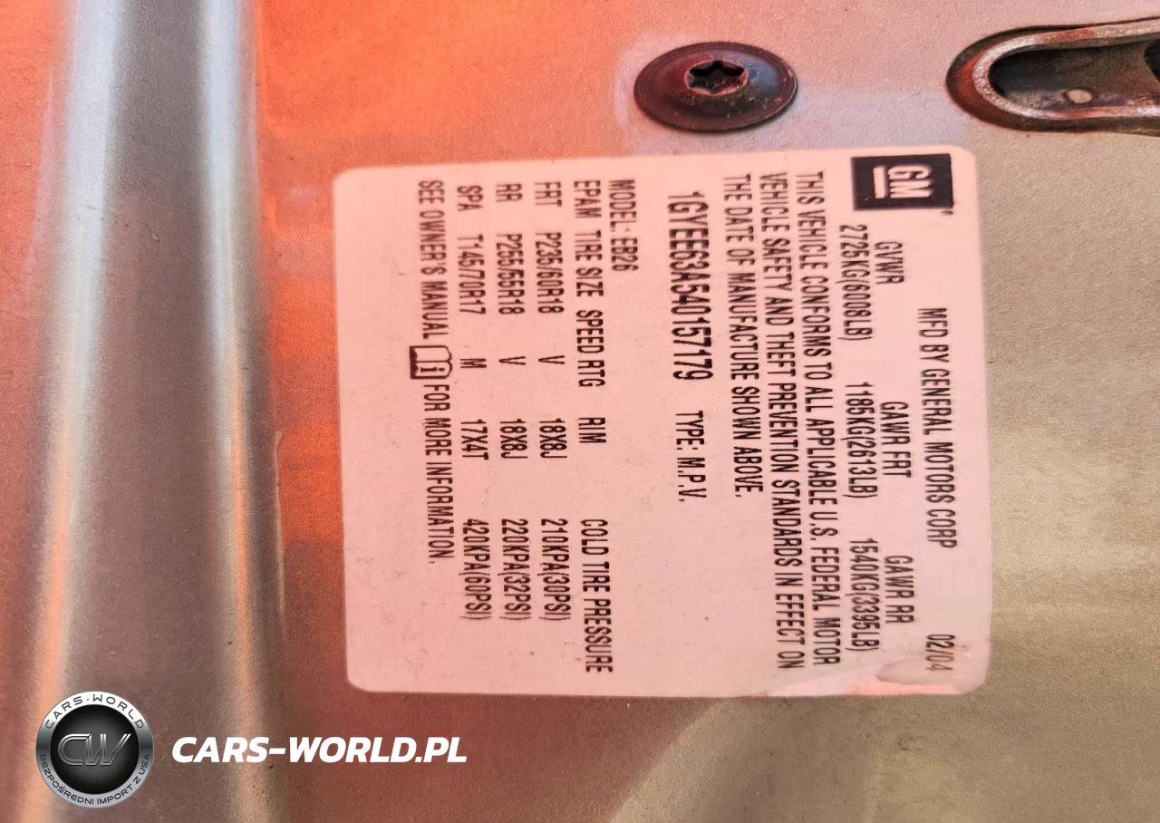 2004 Cadillac Srx VIN:1GYEE63A540157179 - 12