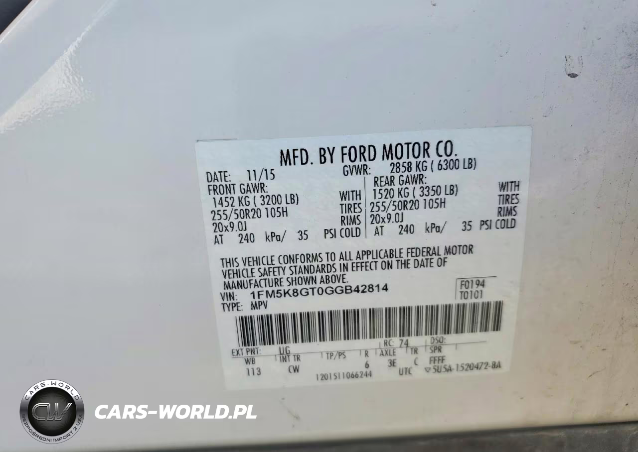 2016 Ford Explorer Sport VIN:1FM5K8GT0GGB42814 - 13