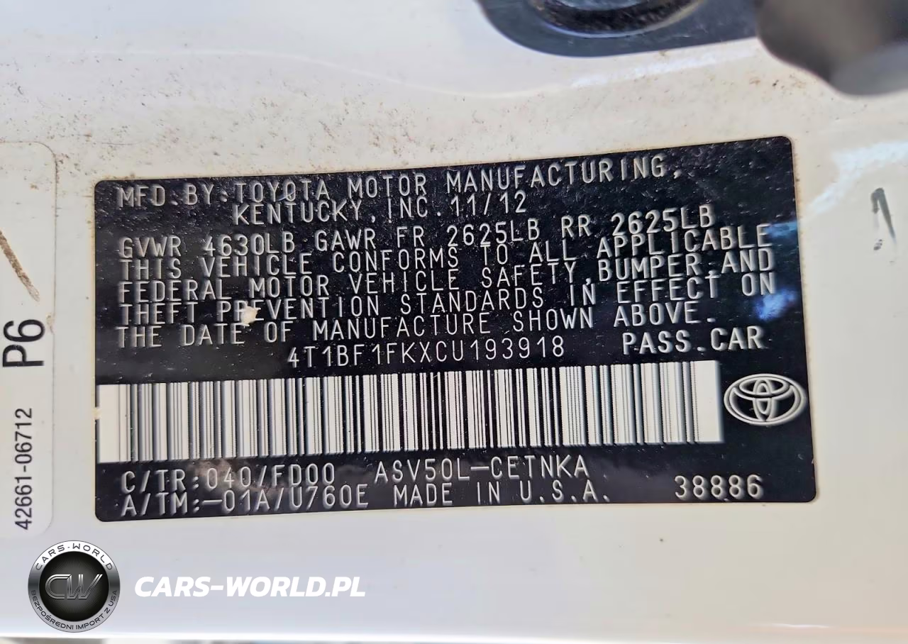2013 Toyota Camry Le VIN:4T1BF1FKXCU193918 - 12