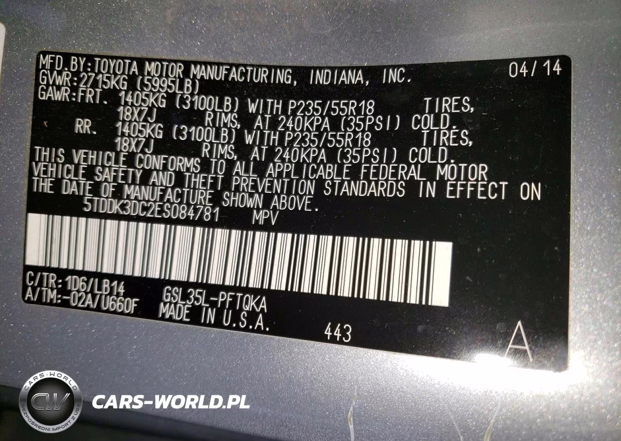 2014 Toyota Sienna Xle 7-Passenger VIN:5TDDK3DC2ES084781 - 13