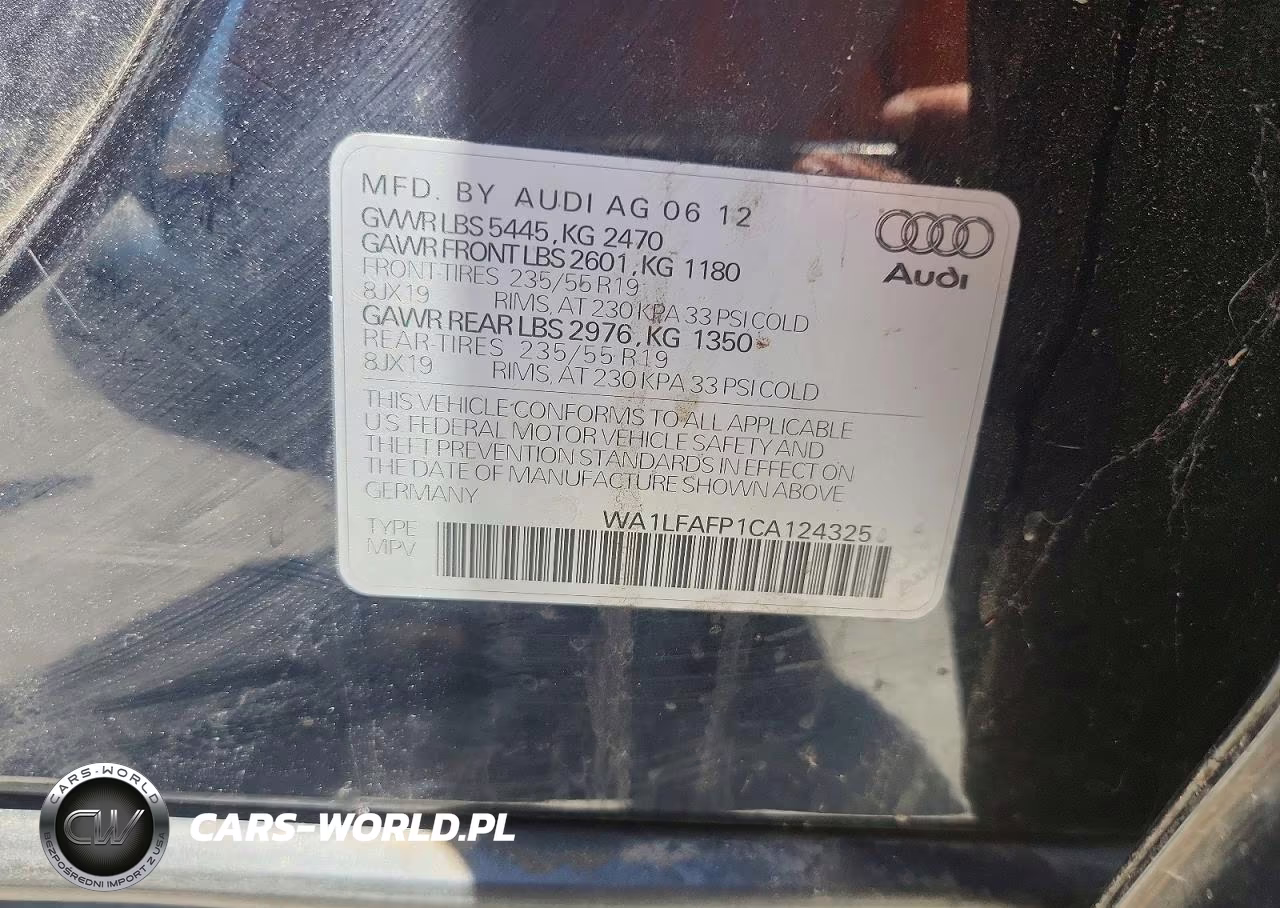 2012 Audi Q5 Premium Plus VIN:WA1LFAFP1CA124325 - 12