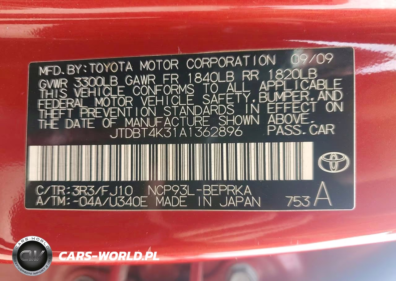 2010 Toyota Yaris Base VIN:JTDBT4K31A1362896 - 13
