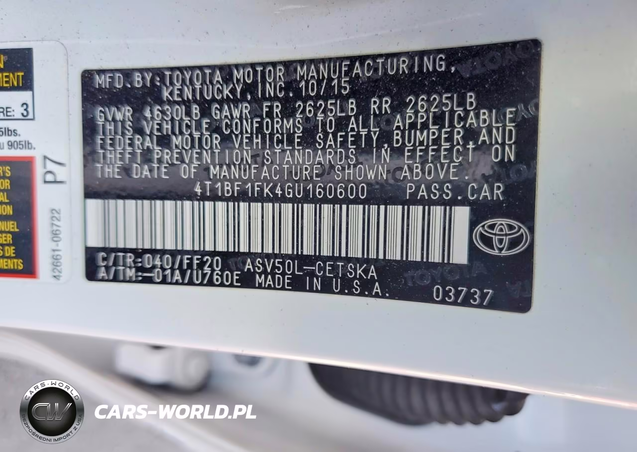 2016 Toyota Camry Se VIN:4T1BF1FK4GU160600 - 12