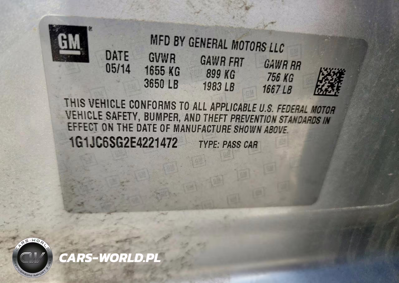 2014 Chevrolet Sonic Lt VIN:1G1JC6SG2E4221472 - 12