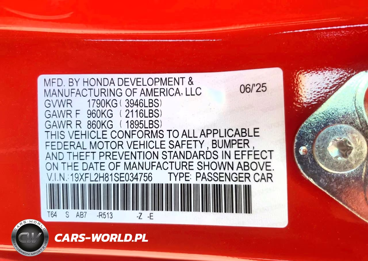 2025 Honda Civic Sport VIN:19XFL2H81SE034756 - 13