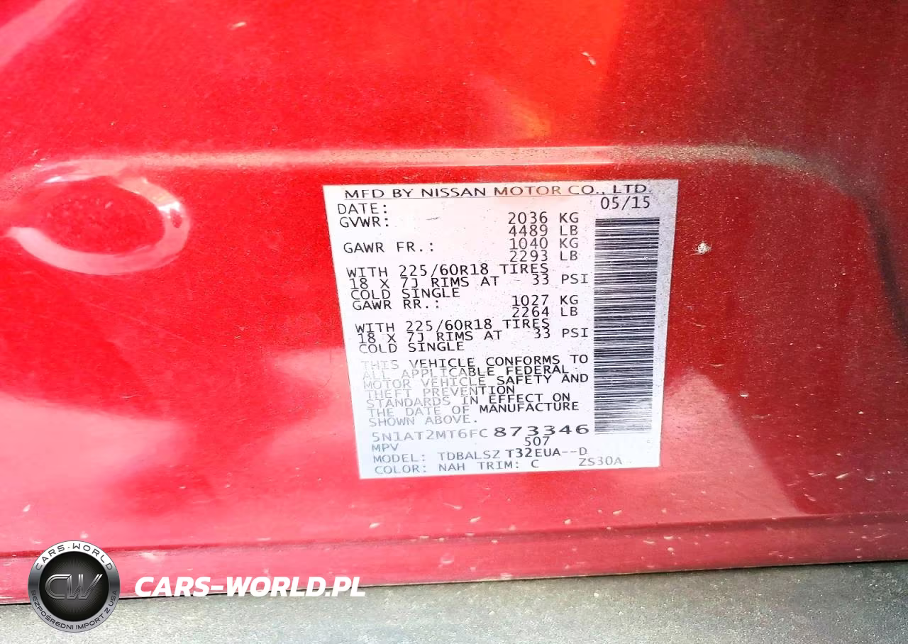 2015 Nissan Rogue Sl VIN:5N1AT2MT6FC873346 - 12