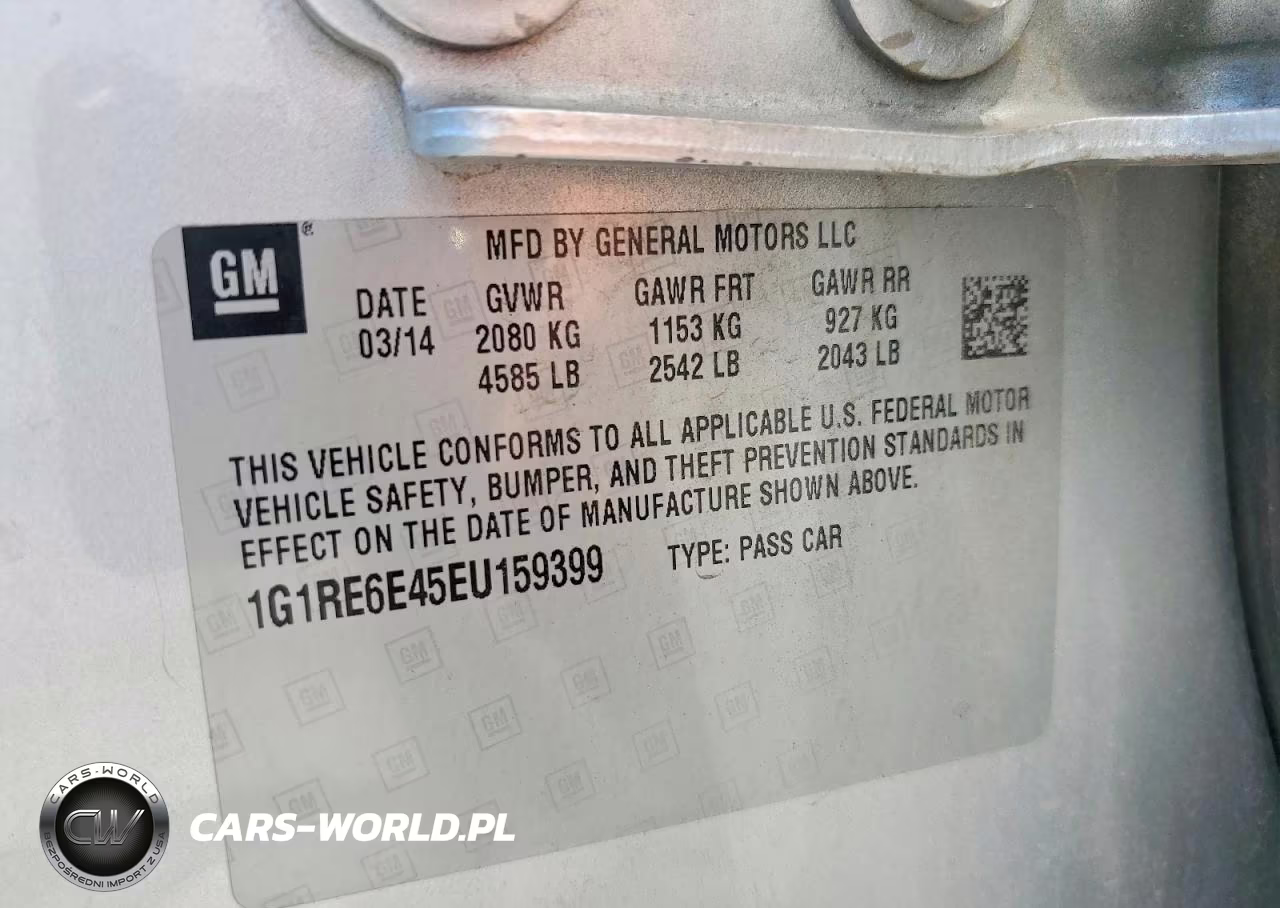 2014 Chevrolet Volt VIN:1G1RE6E45EU159399 - 12