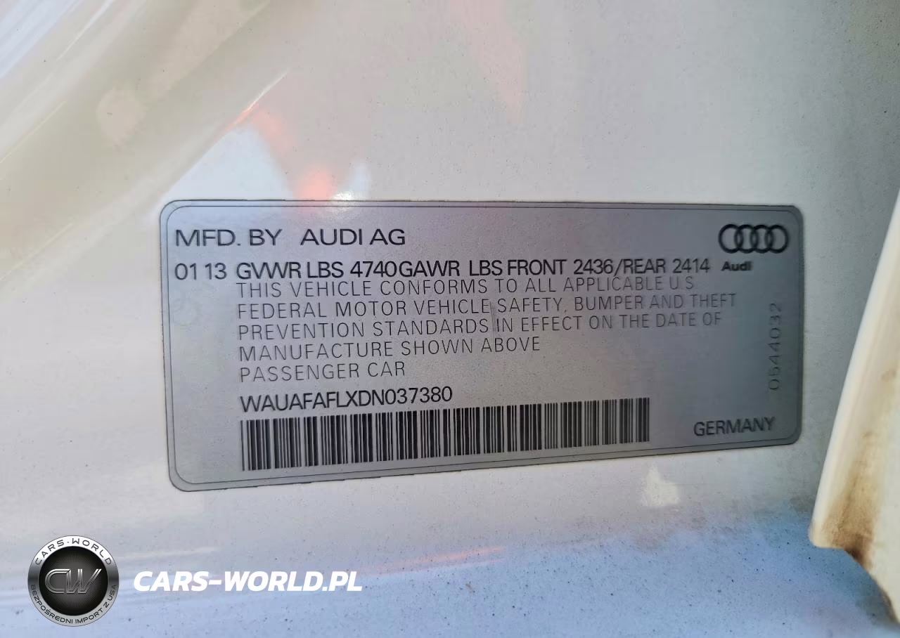 2013 Audi A4 Premium VIN:WAUAFAFLXDN037380 - 13