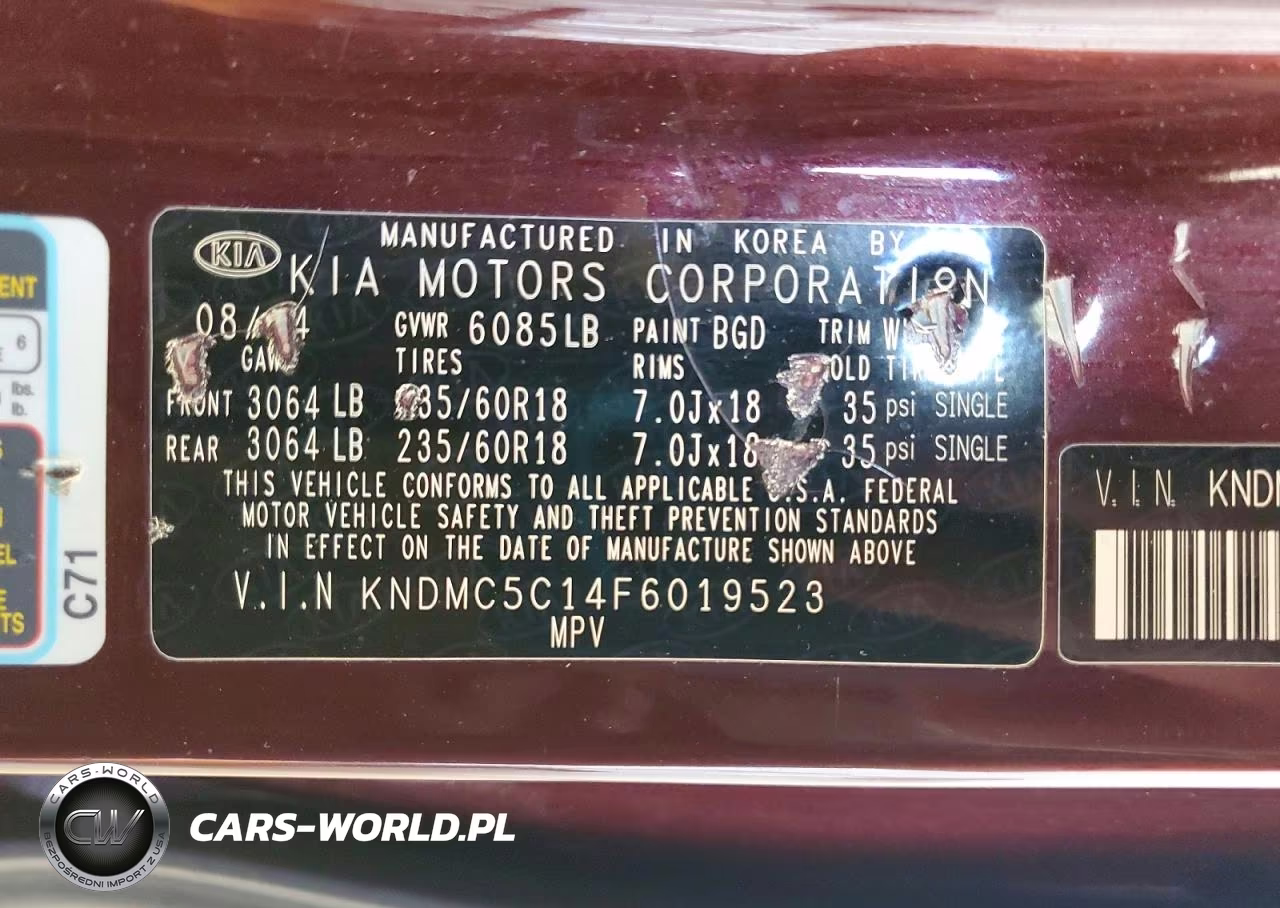 2015 Kia Sedona Sx VIN:KNDMC5C14F6019523 - 13