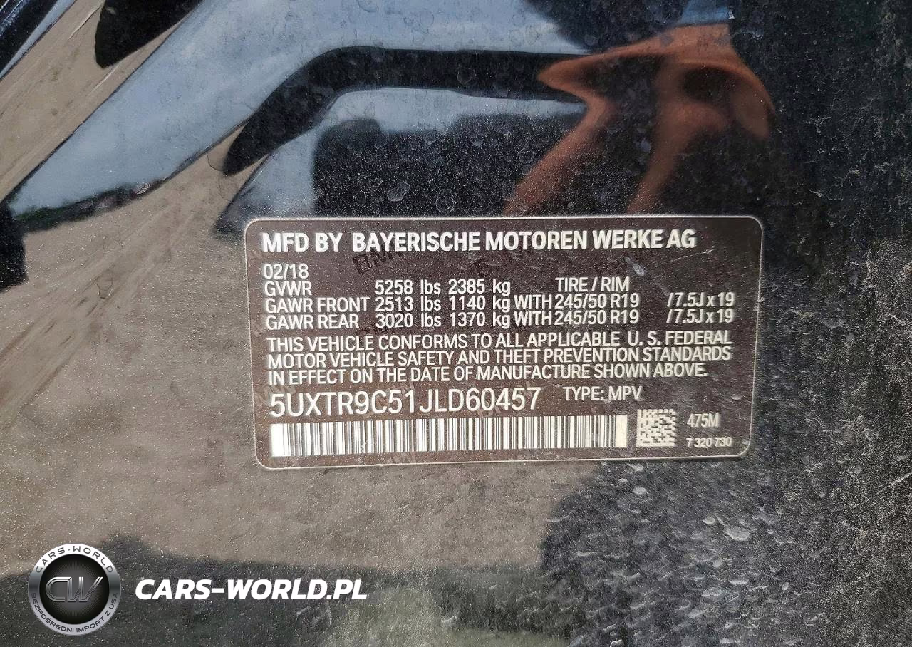 2018 BMW X3 xDrive30I VIN:5UXTR9C51JLD60457 - 13