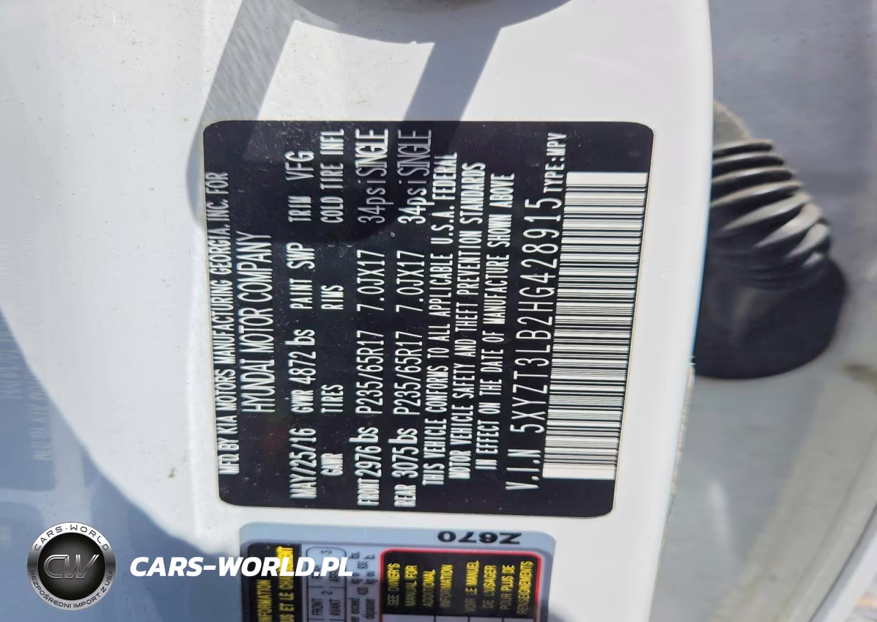 2017 Hyundai Santa Fe Sport 2.4L VIN:5XYZT3LB2HG428915 - 13