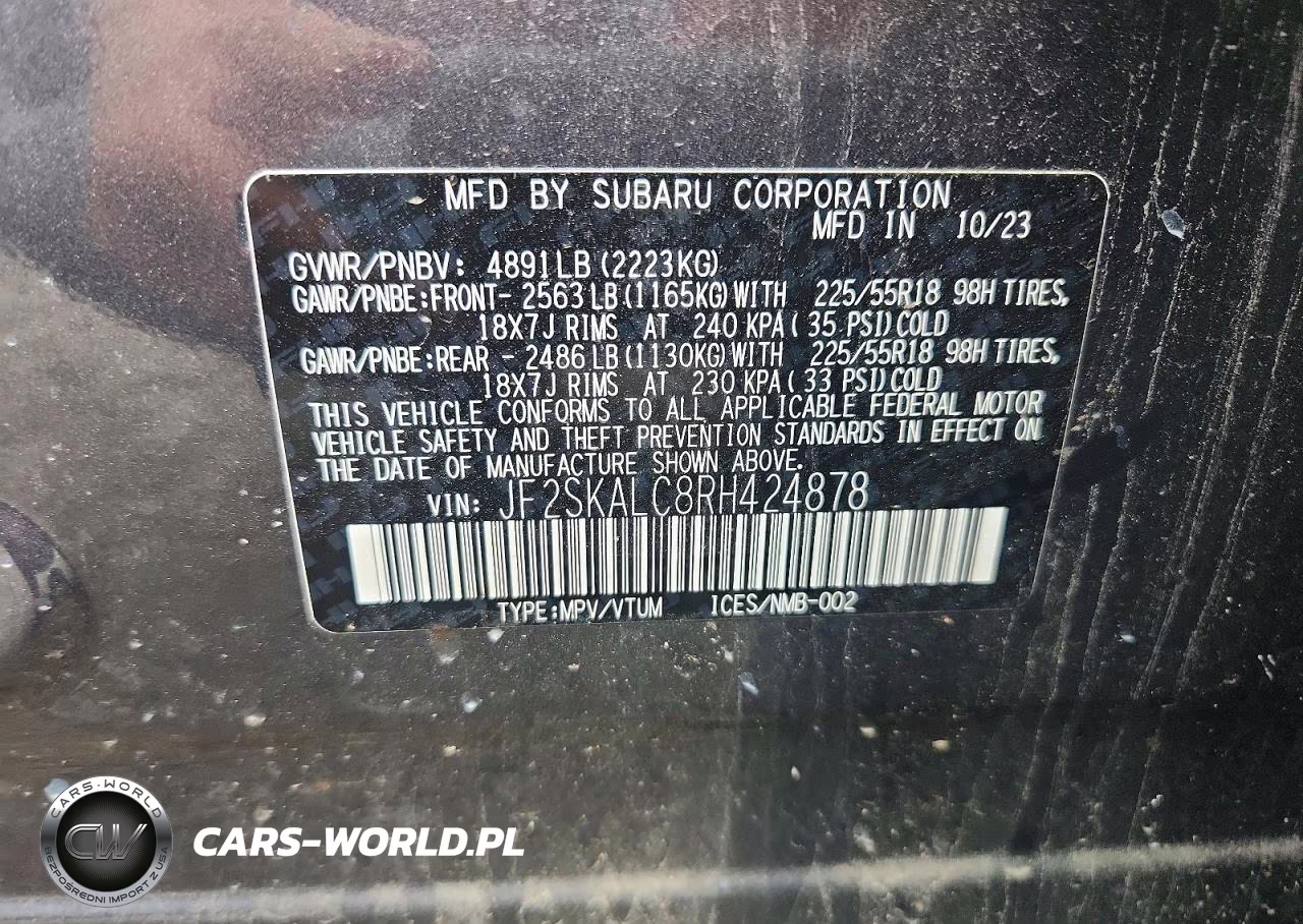 2024 Subaru Forester Limited VIN:JF2SKALC8RH424878 - 13