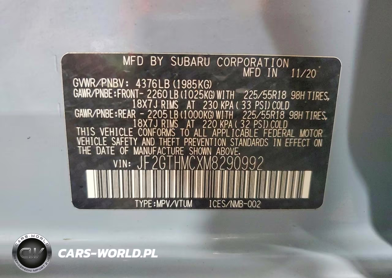 2021 Subaru Crosstrek Limited VIN:JF2GTHMCXM8290992 - 12