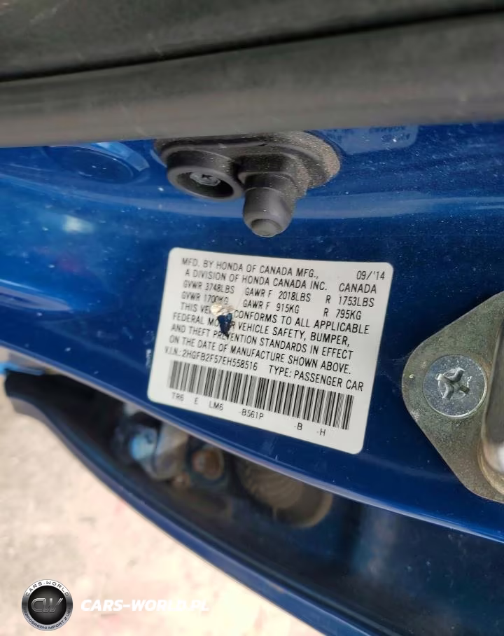 2014 Honda Civic Lx VIN:2HGFB2F57EH558516 - 12