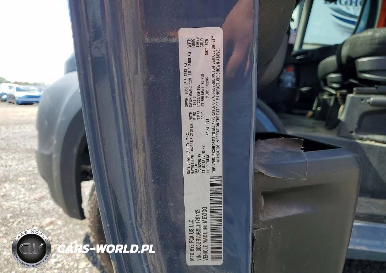 2020 Ram Promaster 3500 Delivery Van VIN:3C6URVJG5LE129113 - 12