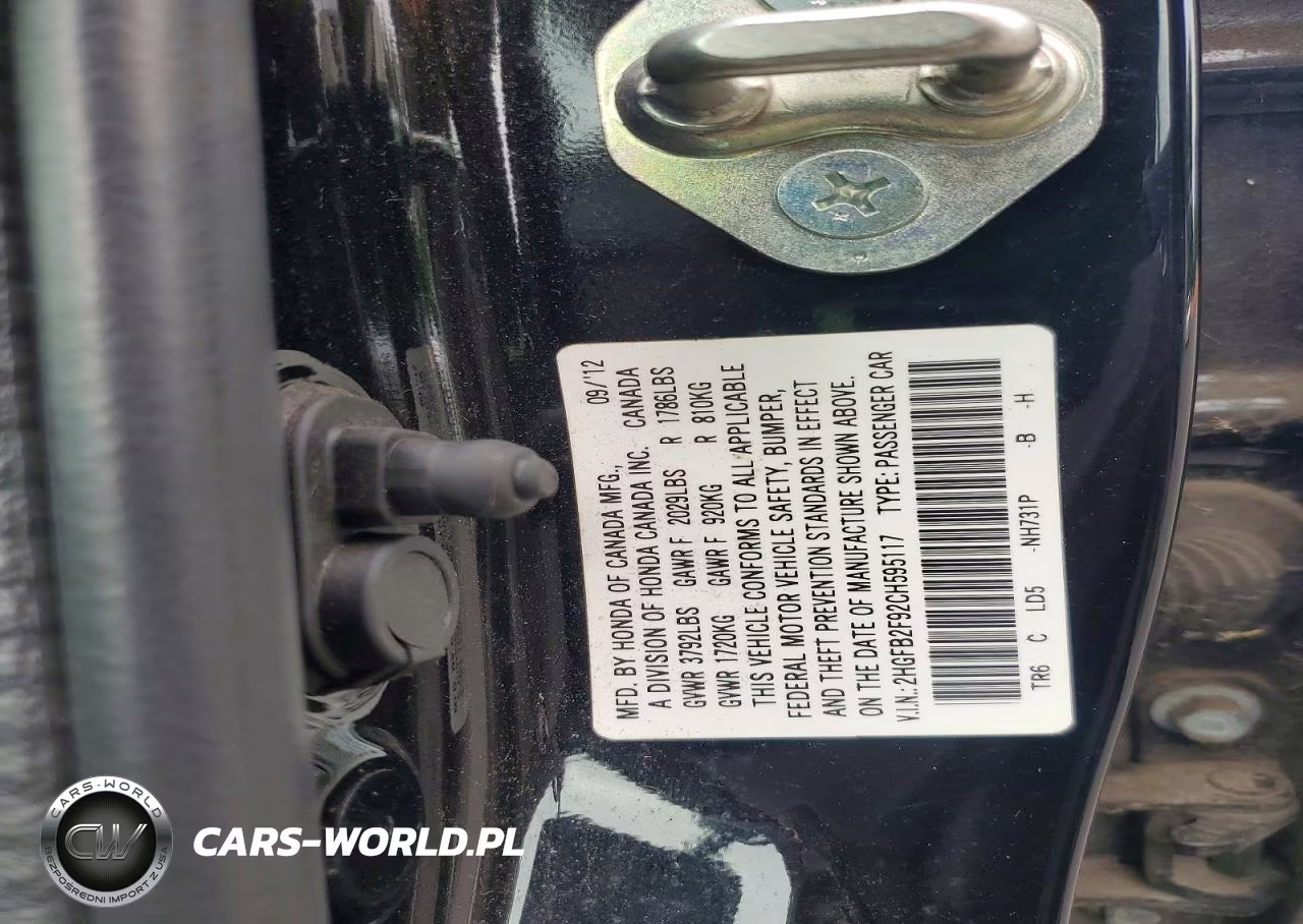 2012 Honda Civic Exl VIN:2HGFB2F92CH595117 - 12