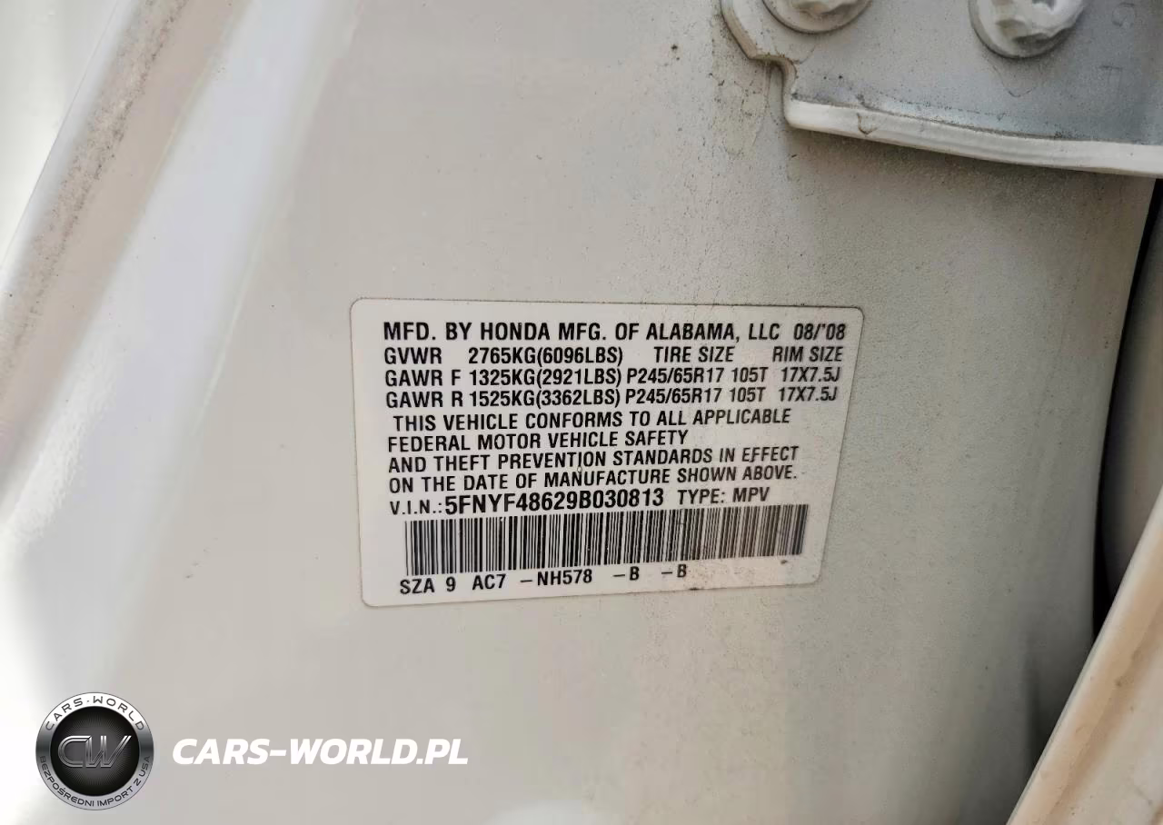 2009 Honda Pilot Exl VIN:5FNYF48629B030813 - 12