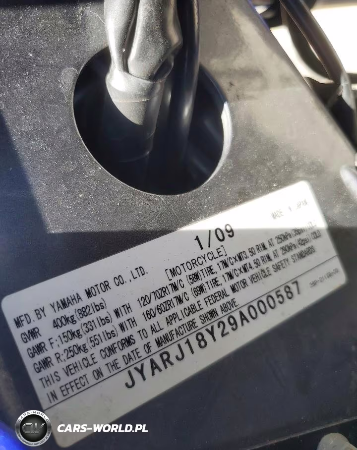 2009 Yamaha Fz6 R VIN:JYARJ18Y29A000587 - 9
