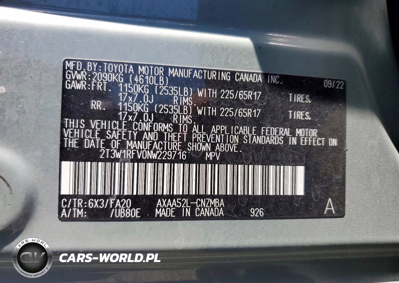 2022 Toyota Rav4 Xle VIN:2T3W1RFV0NW229716 - 13