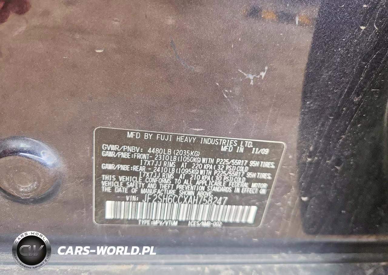 2010 Subaru Forester 2.5X Premium VIN:JF2SH6CCXAH758247 - 12