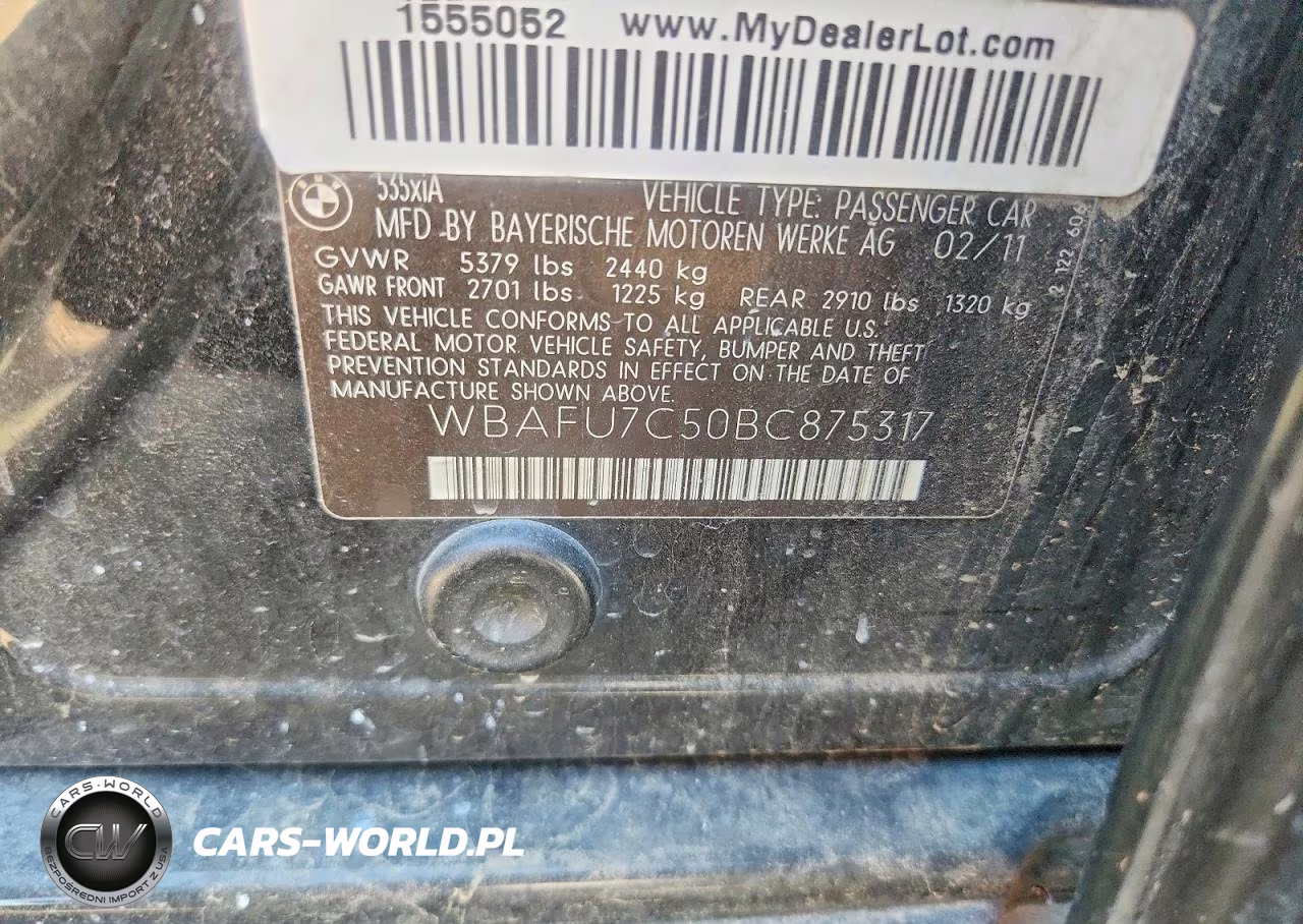2011 BMW 535 Xi VIN:WBAFU7C50BC875317 - 12