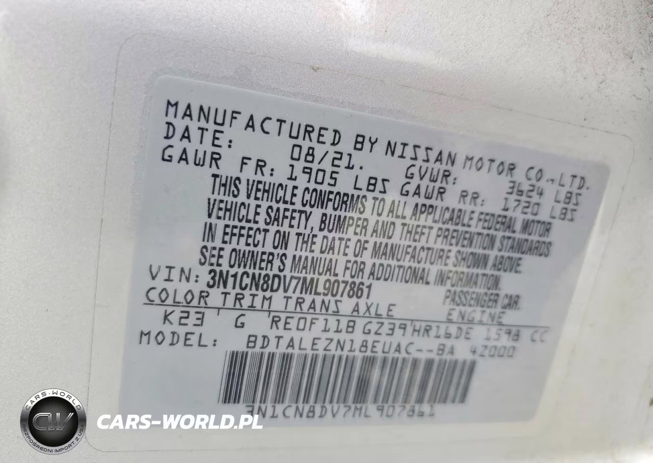 2021 Nissan Versa S VIN:3N1CN8DV7ML907861 - 12