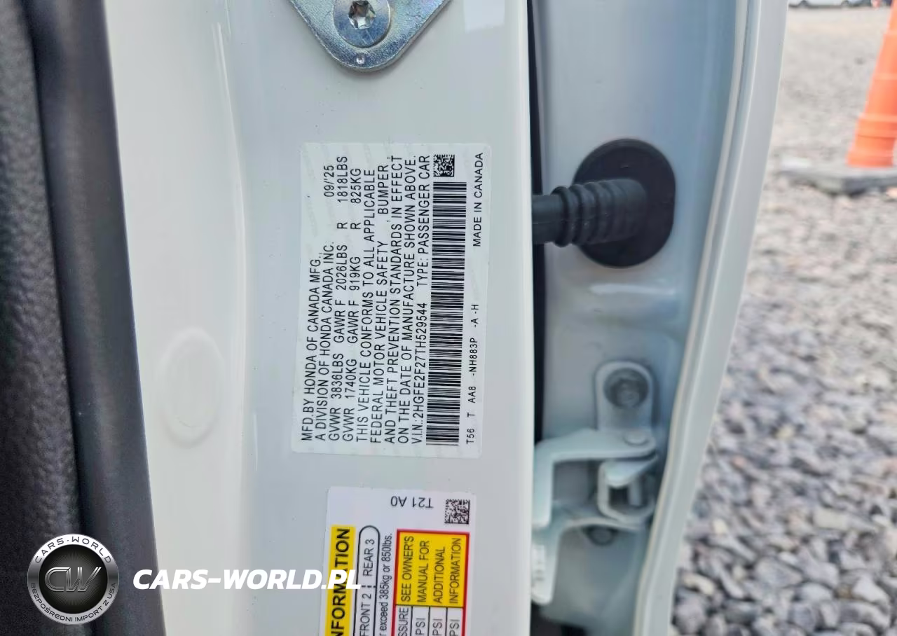 2026 Honda Civic Lx VIN:2HGFE2F27TH529544 - 12
